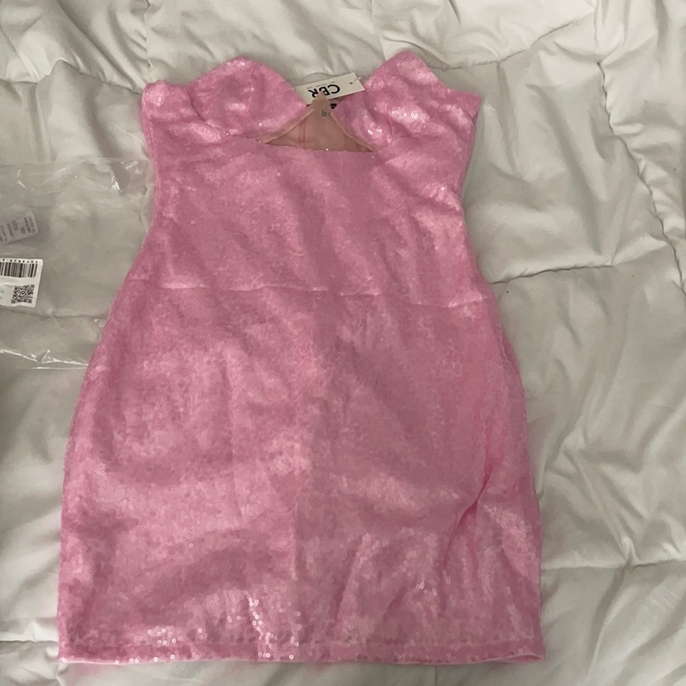 Pink mini dress